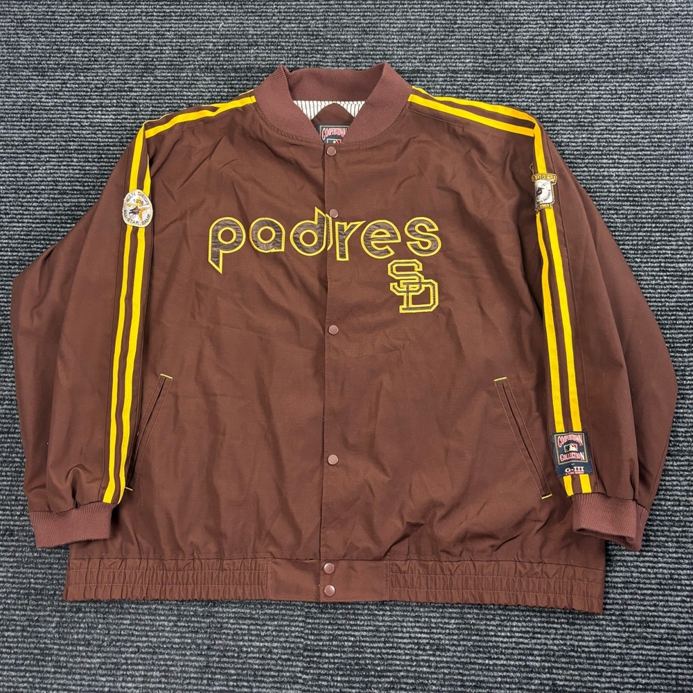 Vintage San Diego Padres Cooperstown Collection G-III Jacket Men 3XL MLB Bomber